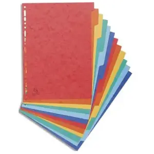 Intercalaires Exacompta Carte Lustrée 32x24cm 12 positions pas cher