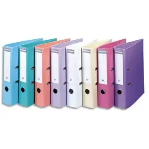 Exacompta - Réf. 53084E - Carton de 10 Classeurs à levier A4 Prem'Touch - Dos de 70 mm - Mécanique 75 mm - Dimensions extérieures : 32 x 29 x 7 cm - Format à classer A4-6 couleurs pastels assorties pas cher
