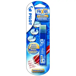 Pilot Frixion Ball Bleu Pointe Moyenne, 3 recharges pas cher