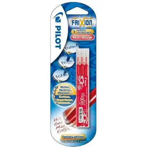 Pilot - FriXion Ball - Set de 3 recharges - Rouge - Pointe Moyenne pas cher