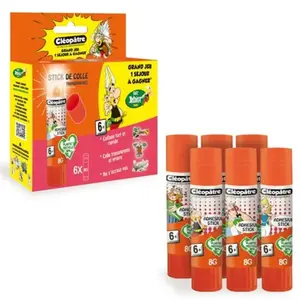 Cleopatre Boîte de 6 bâtons de colle Cléopâtre Cléostick Adhésive Astérix 8g pas cher
