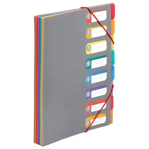 Trieur a4 8 compartiments Rainbow Touch Viquel Plastique Gris pas cher