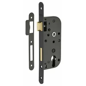 THIRARD Boitier de serrure encastrable à cylindre pour porte d'entrée, axe 40mm, bouts ronds, noir pas cher