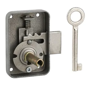 THIRARD Serrure de meuble Paris pour porte d'ameublement, gauche, axe 25mm, 50x70mm, gris, 1 clé pas cher