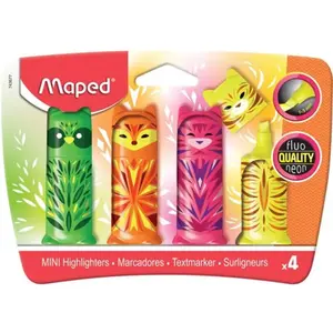 Blister de 4 surligneurs Maped Fluo’Peps Animaux pas cher