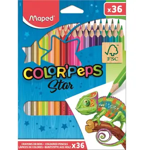 Pochette de 36 crayons de couleur MAPED color peps pas cher