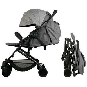 Poussette Citadine Bambisol Yuko² - Dès la Naissance - Pliage 1 Main - Gris Chiné Eco pas cher