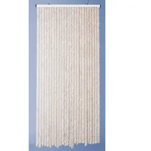 Rideau de porte chenille Florence Beige - 120 x 220 cm - Morel