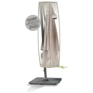 JARDIDECO Housse de protection pour parasol déporté jusqu'à Ø 5 m 45 x 45 x 240 cm Gris pas cher