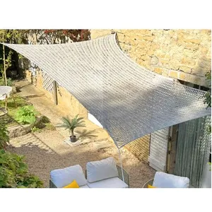 Jardiline Ombrière Macramé En Polycoton Rectangulaire, Fait Main, 3 X 2 M - Jardiline pas cher