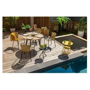 Fauteuil de jardin en résine tressée imitation rotin Cocos - Jardiline... pas cher