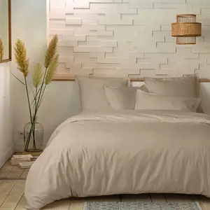 Housse de couette 240x260 cm + 2 taies 100% Percale de Coton 80 fils L... pas cher