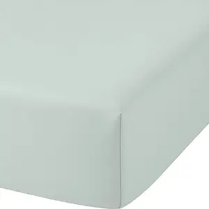 Drap housse 2 pers 140x190 de coton-bambou - bambou vert pas cher