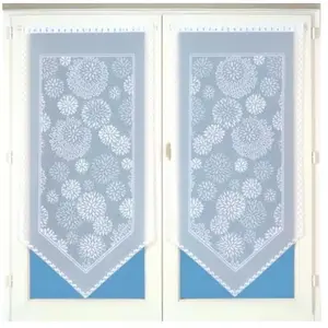 HOME MAISON Paire de vitrages en pointe et à dentelle Blanc 60 x 120 cm pas cher