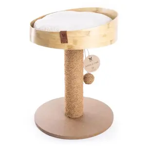 Arbre Ã Chat Bambou Biseau Martin Sellier 40 Cm Mixte Beige