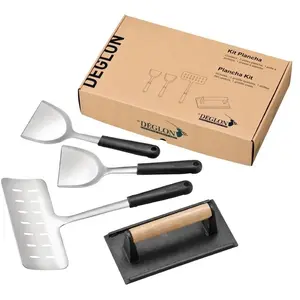 Déglon Plancha / Bakplaat Set Stop'Glisse® - 2 Spatels, Visspatel en Voedselpers pas cher