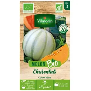 Graines potagères - VILMORIN - Melon Charentais bio - Culture hâtive - Chair parfumée et juteuse
