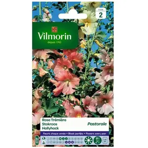 VILMORIN Rose trémière Pastorale pastel pas cher
