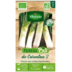 Graines potagères - VILMORIN - Poireau de Carentan 2 bio - Précoce - Rustique - Gros fût