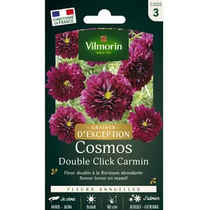 Vilmorin - Sachet graines Cosmos double Click Carmin pas cher