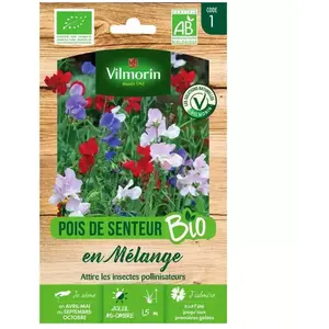 VILMORIN Sachet graines Pois de senteur en mélange BIO - Lathyrus odoratus