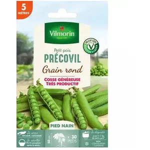 VILMORIN Graines de Petits Pois precovil grain rond - 5 mètres pas cher