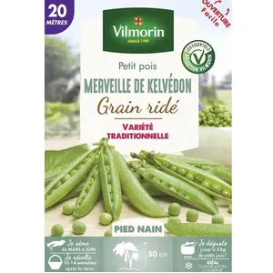 VILMORIN Pois Nain à Grain Ridé Merveille de Kelvedon - 20 M pas cher
