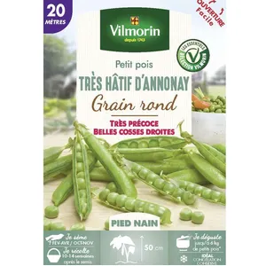 Graine - Vilmorin - Pois Nain à Grain Rond Très Hâtif d' Annonay - 20 m pas cher