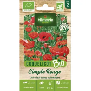 Vilmorin - Coquelicot Simple Rouge Bio pas cher