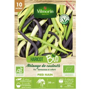 VILMORIN Haricot Nain en Mélange de Couleurs - 10M - BIO pas cher
