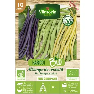 VILMORIN Haricot Grimpant en Mélange de Couleurs - 10 m - BIO pas cher