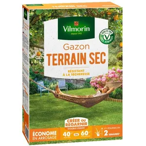 Gazon - Vilmorin - Gazon Terrain Sec - 1 kg + Gazon Ombre - 250 g pas cher