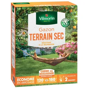 Gazon - Vilmorin - Gazon Terrain Sec - 3 kg + Gazon Japonais - 4 m² - Mélange de fleurs pas cher