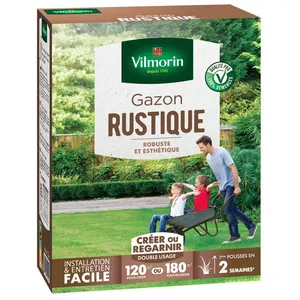 Gazon - Vilmorin - Gazon Rustique - 3 kg + Gazon Japonais - 4 m² - Mélange de fleurs pas cher