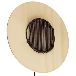 Applique murale - COREP - Ronde - Tissu en soie et bambou - 1 lumière - 29 cm de diamètre pas cher