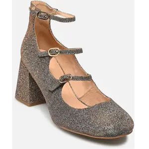 Delphine leren ballerina met hak pas cher