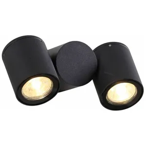 Aric - applique murale à led topaze - gu10 - 2 x 6w - 3000k - graphite... pas cher