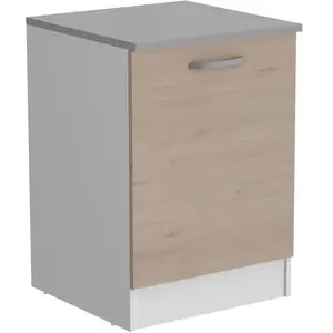 OSLO Meuble Bas 1 porte + plan - Décor Chêne Jackson - L 60 x P 60 x H... pas cher