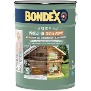 Lasure 2 en 1 protection extérieure - Chêne Foncé - Satin - Protection...Vendu parcdiscount