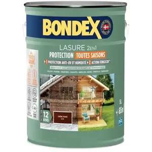 Lasure 2 en 1 protection extérieure - Chêne Moyen - Satin - Protection...Vendu parcdiscount