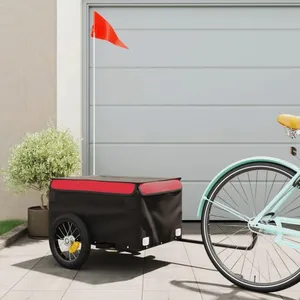 VIDAXL Prix Bas - Remorque de vélo noir et rouge 30 kg fer - Remorque ... pas cher