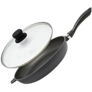 Poêle à frire 32 cm avec couvercle en verre sans PFAS Elo Alucast pas cher