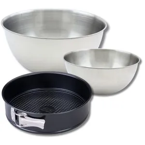 Zenker 9382950 Springvorm met scharnier 20 cm 2 Mengkommen RVS, Spatel...