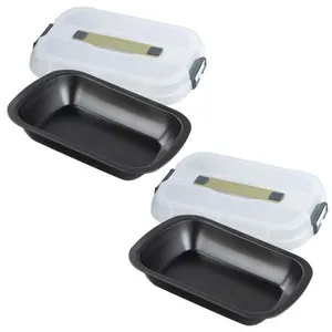 Set van 2 rechthoekige bakvormen met deksels, 34 x 24 cm, Zenker Bake ...