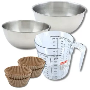 Zenker bakset met 40 papieren muffinvormpjes, 2 mengkommen, maatbeker ... pas cher