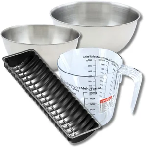 ZENKER Set pâtisserie avec moule à bûches de Noël 32 cm 2 bols à mixer verre ... pas cher