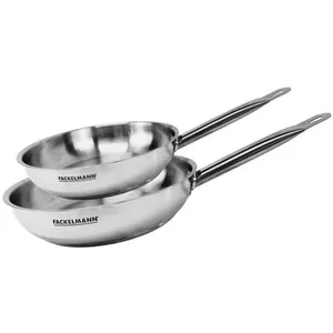 Set de 2 poêles 20 et 24 cm en inox Fackelmann Eterna pas cher
