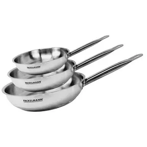 Set de 3 poêles 20 24 et 28 cm en inox Fackelmann Eterna pas cher