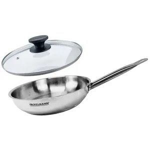 Set de 1 poêle de 24 cm en inox et couvercle en verre Fackelmann Etern... pas cher