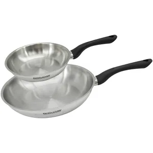 Set 2 poêles 20 et 28 cm en inox Fackelmann Geneva pas cher